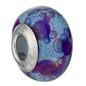 Charmed Memories Sterling Silver Purple Murano Glass Bead