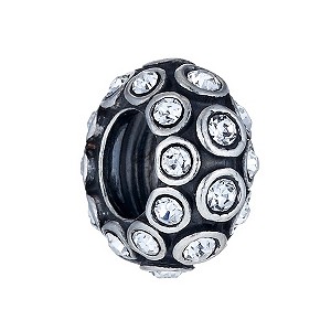 Special Memories Sterling Silver Clear Crystal Spinner Bead