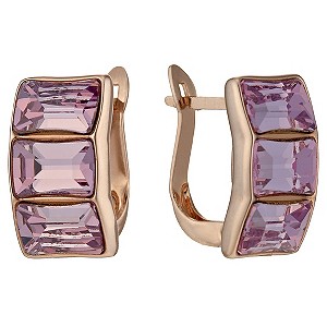 Radiance Rose Gold-Plated Pink Swarovski Crystal Earrings