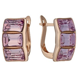 Radiance Rose Gold-Plated Pink Swarovski Crystal Earrings