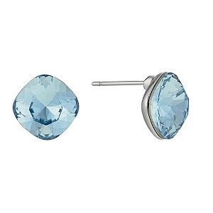 Radiance Square Blue Crystal Stud Earrings