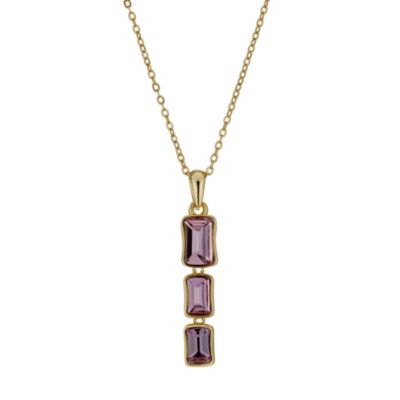 Radiance Rose Gold-Plated Pink Three Stone Pendant