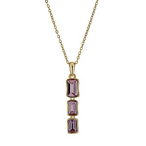 Radiance Rose Gold-Plated Pink Three Stone Pendant