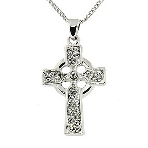 Cailin Sterling Silver Cubic Zirconia Celtic Cross Pendant
