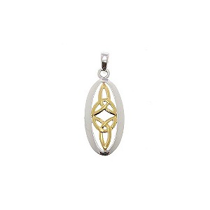 Cailin Two Tone Double Trinity Oval Pendant