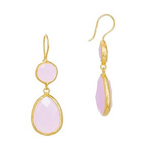 Gaia Gold-Plated Rose Quartz Drop Earrings