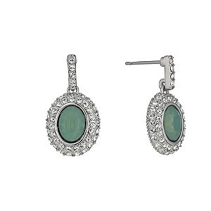 Rhodium-Plated Pacific Opal & Crystal Drop Earrings