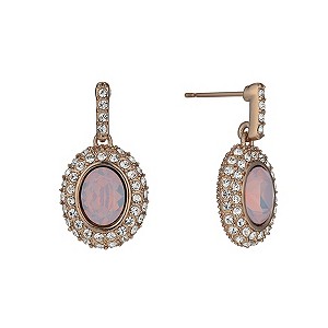 Rose Gold-Plated Rosewater Opal & Crystal Drop Earrings
