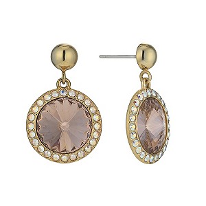 Gold-Plated Vintage Rose Crystal Drop Earrings