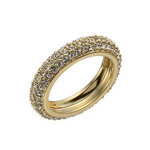 Gold-Plated Crystal Band Ring Size O