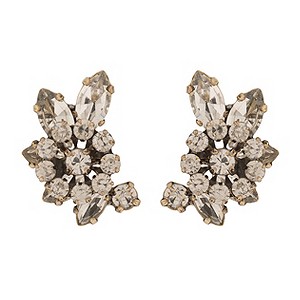 Martine Wester Stargazer Crescent Crystal Stud Earrings