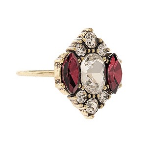 Martine Wester Burgundy & Clear Crystal Ring