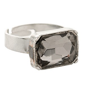 Martine Wester Moonlight Square Black Crystal Ring