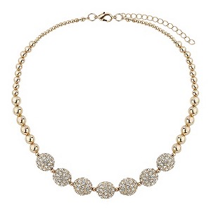 Mikey Rose Gold Tone Crystal Bead Necklace