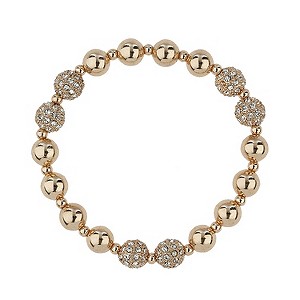 Mikey Rose Gold Tone Crystal Bead Bracelet