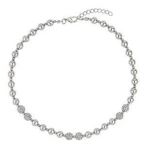Mikey Rhodium-Plated Crystal Bead Necklace