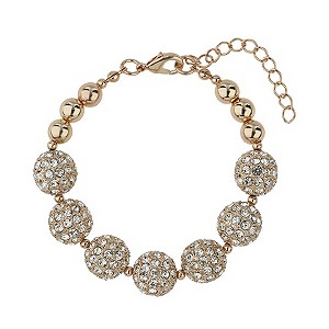 Mikey Rose Gold Tone Crystal Bead Bracelet