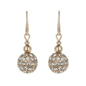 Mikey Rose Gold Tone Crystal Drop Earrings