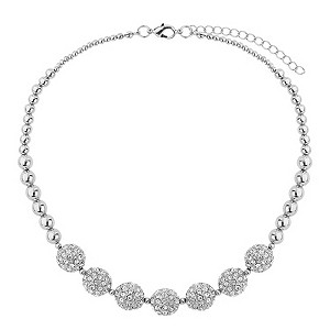 Mikey Rhodium-Plated Crystal Necklace