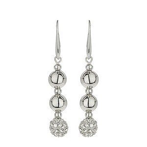 Mikey Rhodium-Plated Crystal Drop Earrings