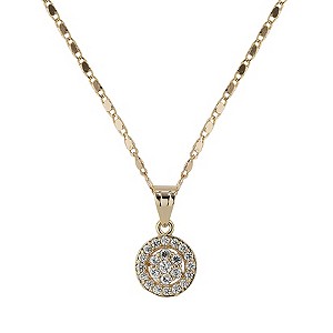 Mikey Gold Tone Pave Crystal Earrings & Pendant Set