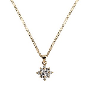 Mikey Gold Tone Crystal Earrings & Pendant Set