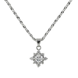 Mikey Rhodium-Plated Crystal Earrings & Pendant Set