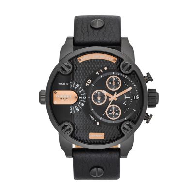 Diesel Only The Brave Men's Black Ion-Plated Strap Watch