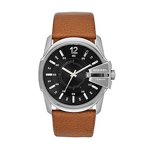 Diesel Master Chief Men's Stainless Steel Tan Strap Watch