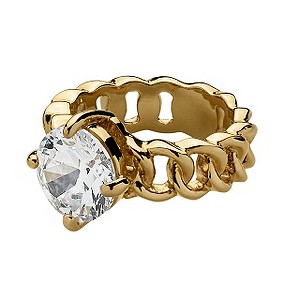 Dyrberg Kern Gold-Plated Solitaire Ring M-L