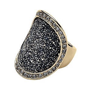 Dyrberg Kern Gold-Plated Black Dust Ring S-M