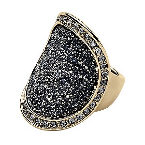 Dyrberg Kern Gold-Plated Black Dust Ring M-L