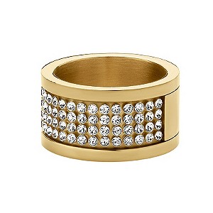Dyrberg Kern Gold-Plated Crystal Ring M-L