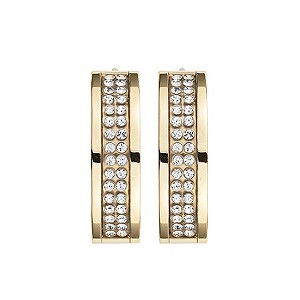 Dyrberg Kern Gold-Plated Crystal Band Hoop Earrings