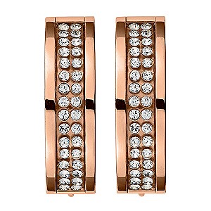 Dyrberg Kern Rose Gold-Plated Crystal Band Hoop Earrings