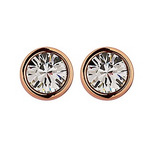 Dyrberg Kern Rose Gold-Plated Solitaire Stud Earrings