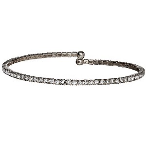 Black Ion-Plated Crystal Single Bracelet