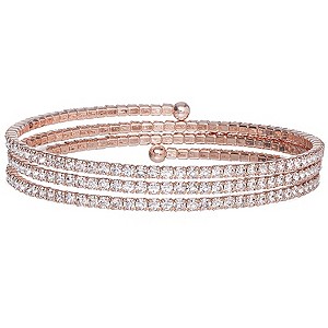 Rose Gold-Plated Crystal Wraparound Bracelet