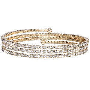 Gold-Plated Crystal Wraparound Bracelet