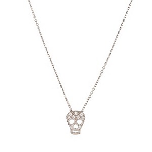 Gaia Dreams Sterling Silver Crystal Small Skull Pendant