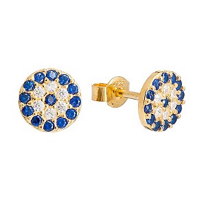 Gaia Dreams Gold-Plated Blue & Clear Crystal Stud Earrings