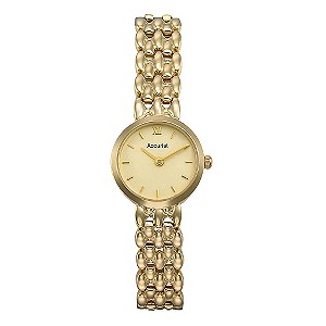Accurist Gold Ladies' 9ct Gold Champagne Dial Bracelet Watch
