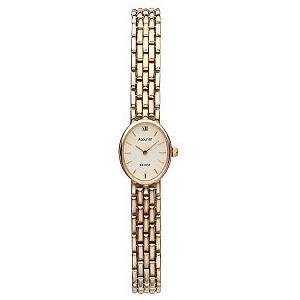Accurist Gold Ladies' 9ct Gold Oval Dial Bracelet Watch