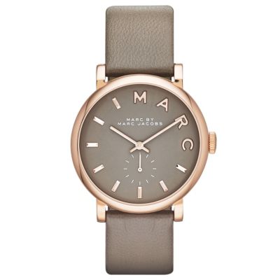 Marc Jacobs ladies' grey dial grey leather strap watch - Ernest Jones
