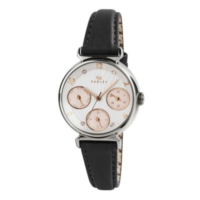 Radley Ladies' Multi Dial Black Leather Strap Watch H. Samuel the