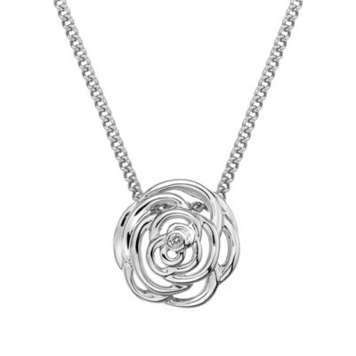 Hot Diamonds Eternal Rose sterling silver rose pendant Ernest Jones