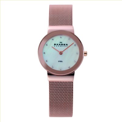 Skagen Ladies' Rose GoldPlated Mesh Bracelet Watch H.Samuel