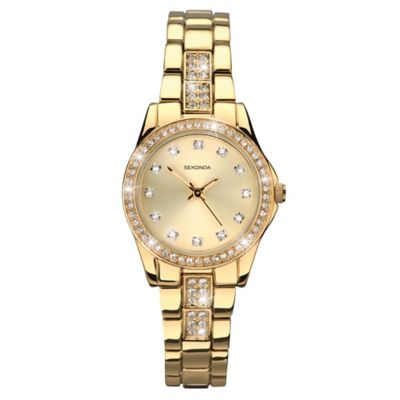 Sekonda Ladies' Starfall Gold Plated Stone Set Watch H.Samuel
