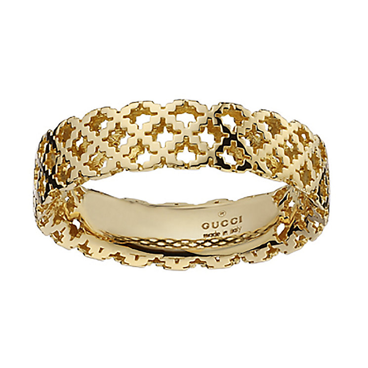 Gucci Diamantissima 18ct gold ring size M Ernest Jones