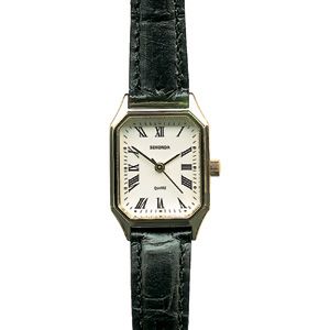 Sekonda Ladies' Gold-Plated Black Strap Watch